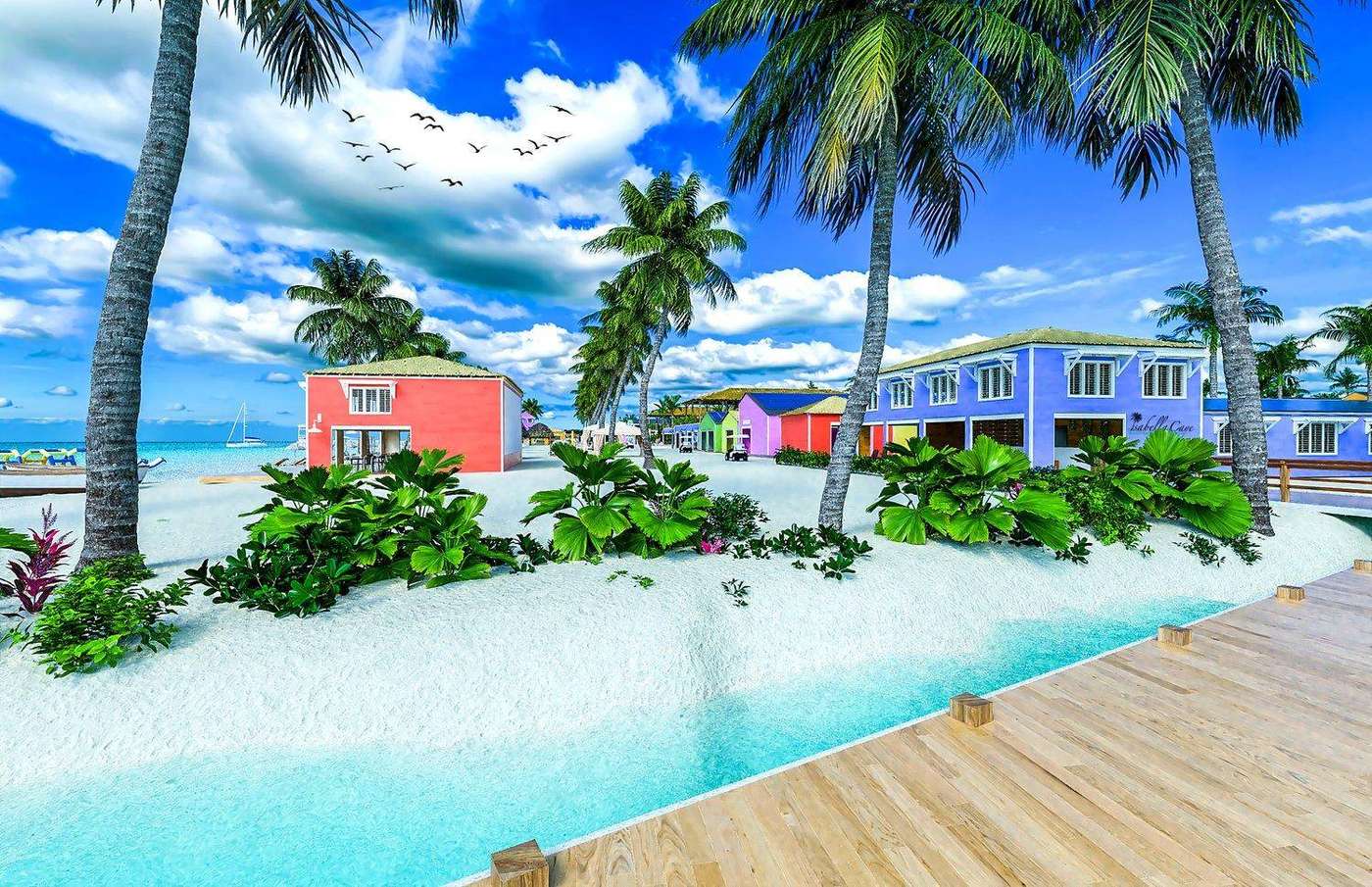 Arrival dock — the original architectural vision for Isabella Caye